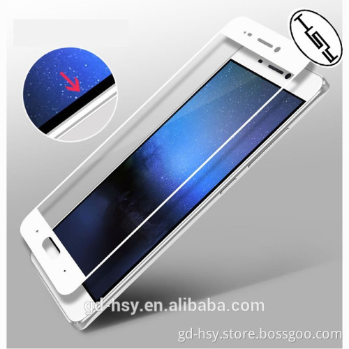 HUYSHE 0.3mm 9H factory price silk print 2.5 full cover tempered glass screen protector for xiaomi mi 5s plus edge to edge